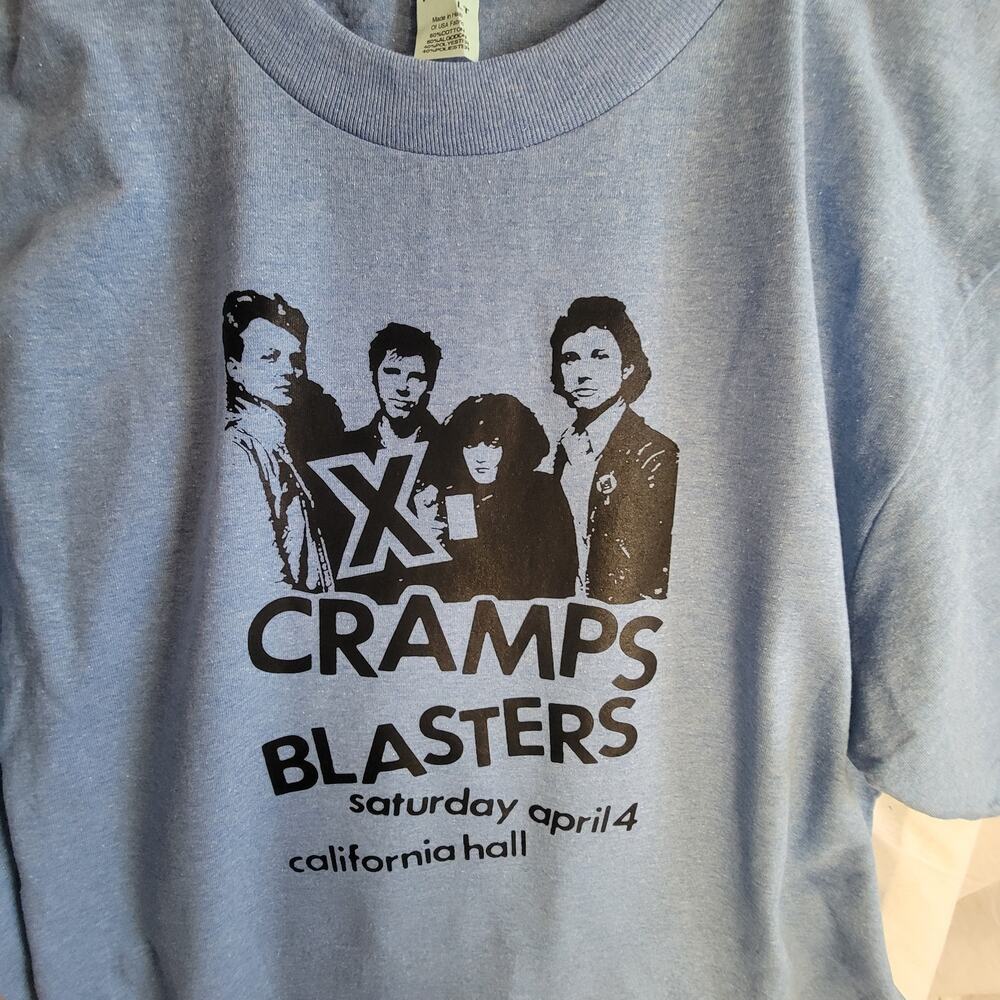X Cramps Blasters show flyer   band   t shirt size  mens Large Tall light  blue